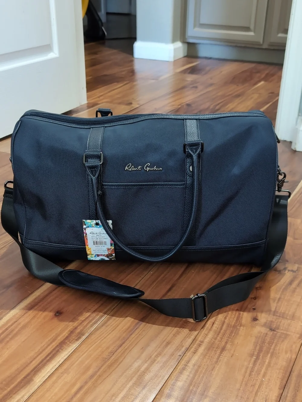 Robert Graham Water-repellent Studded Bottom Deep Navy Overnight Bag Nwt❤️